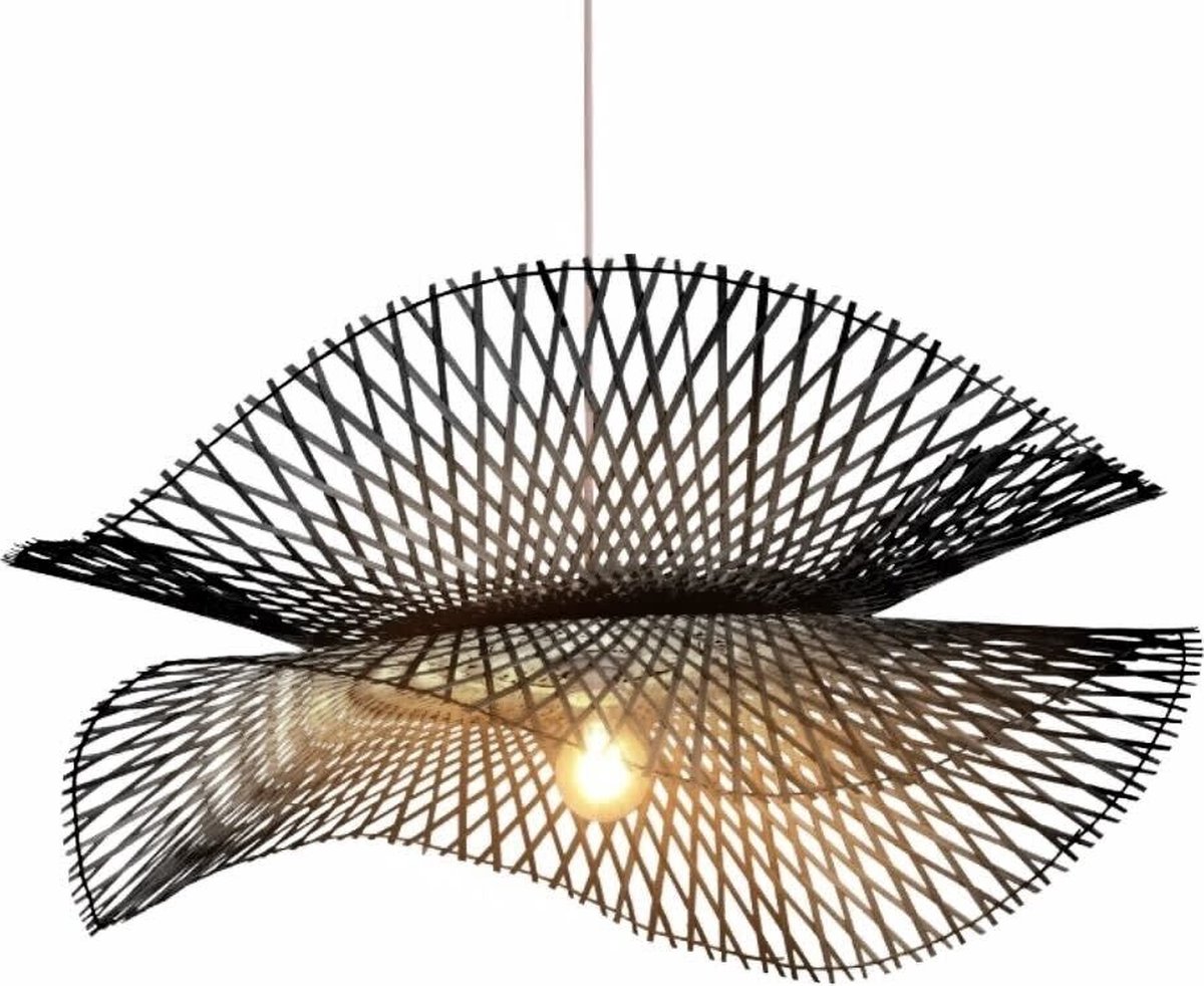 Fine Asianliving Bamboe Hanglamp Zwart Handgemaakt - Keith D55xH32cm