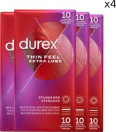 Durex Condooms Thin Feel - Extra Lube - 4x 10 stuks