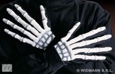 Widmann - Déguisement Fantôme & Squelette - Mains Squelette Fluorescent - blanc/beige - Halloween - Déguisements