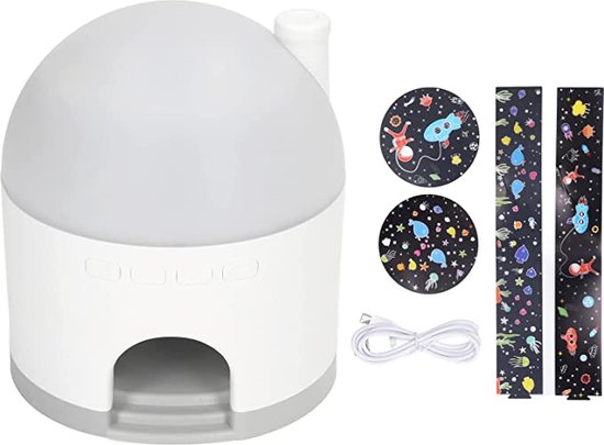 Nachtlamp - Kinderen - Baby - LED - Oplaadbaar met 6 dia thema`s - Projector op muren - Draadloos - Sterren projector - Kinderlamp - Muziekdoos - Sterrenlamp - Unicorn - Planeten - 3in1 - Sinterklaas - Kerst - Bed lamp van Framehack — afbeelding 5