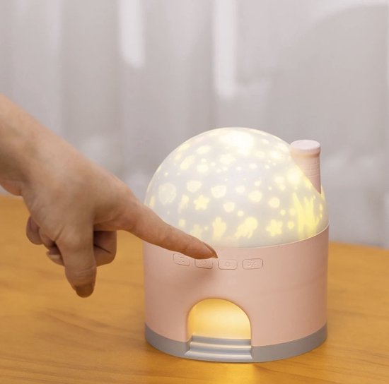 Nachtlamp - Kinderen - Baby - LED - Oplaadbaar met 6 dia thema`s - Projector op muren - Draadloos - Sterren projector - Kinderlamp - Muziekdoos - Sterrenlamp - Unicorn - Planeten - 3in1 - Sinterklaas - Kerst - Bed lamp van Framehack — afbeelding 3