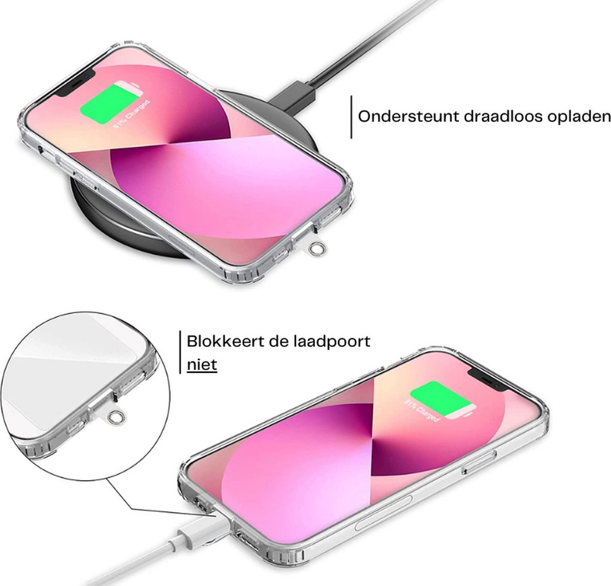 MAEXUS 2 stuks universele telefoonkettingen met parels