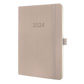 Sigel agenda 2024 - Conceptum - A5 - softcover - 2 pagina's / 1 week - taupe - SI-C2430