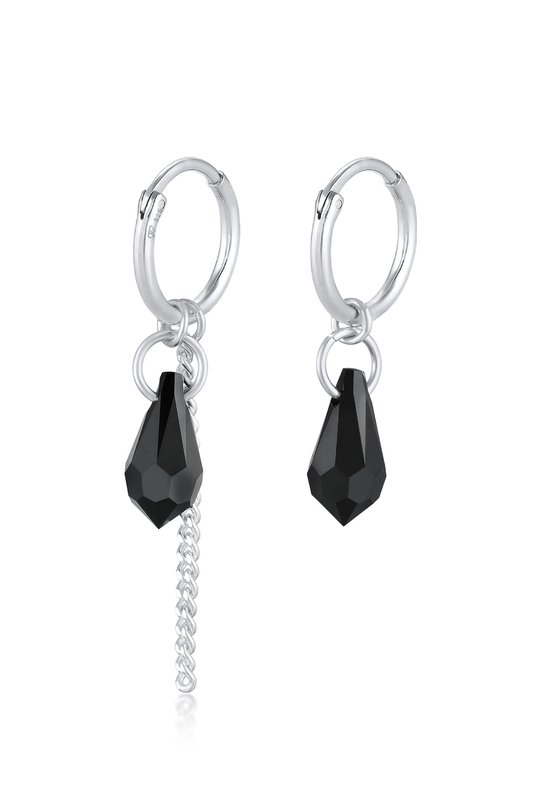 Elli Oorbellen Dames oorrings hanger ketting druppel met kristal in 925 sterling zilver