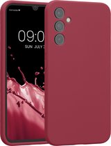 kwmobile telefoonhoesje geschikt voor Samsung Galaxy A34 5G - TPU backcover met siliconen coating - Smartphone case in rabarber rood