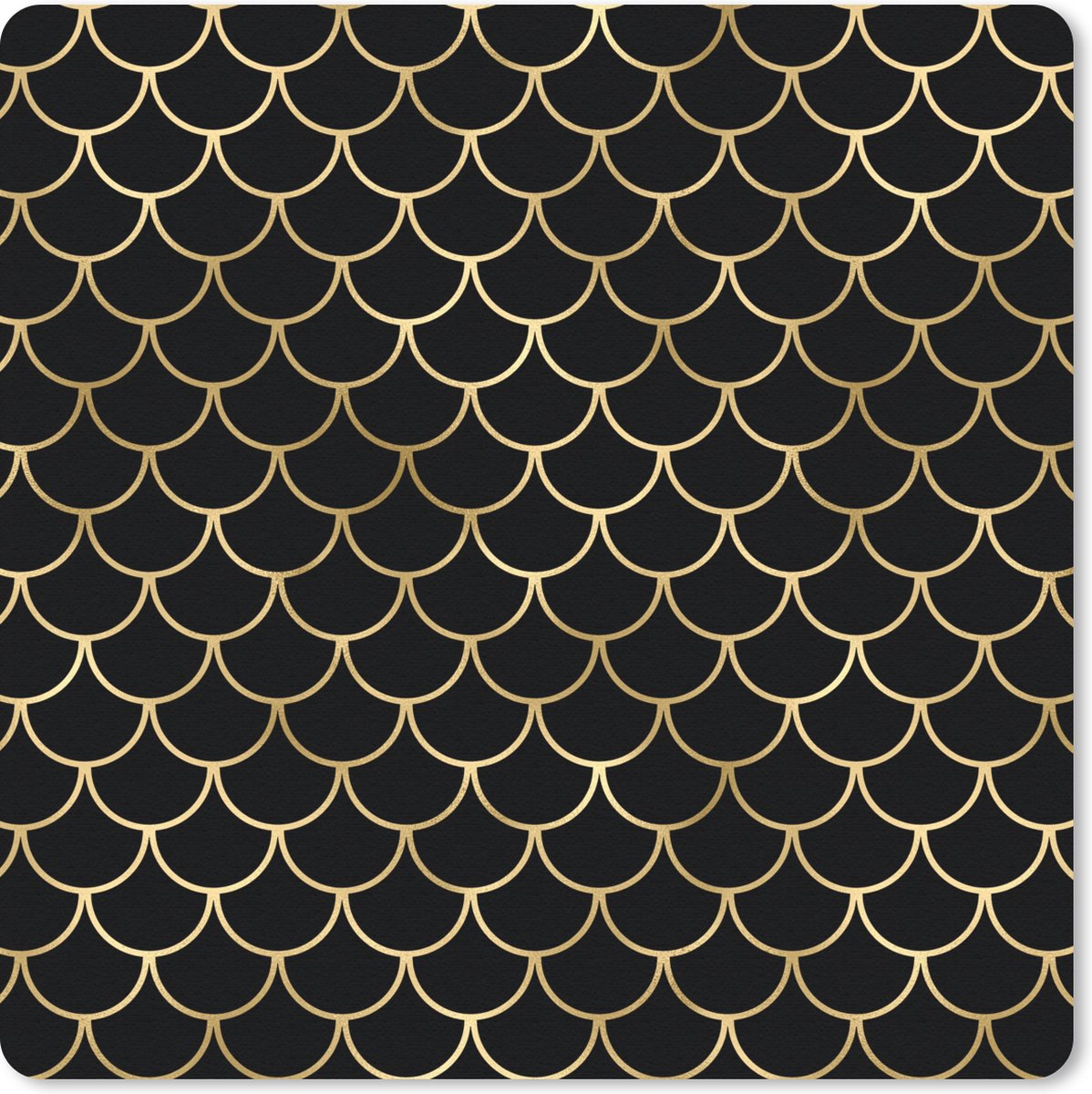 Muismat 30x30 cm - Mousepad Patronen - Goud - Zwart - Luxe - Muismatten