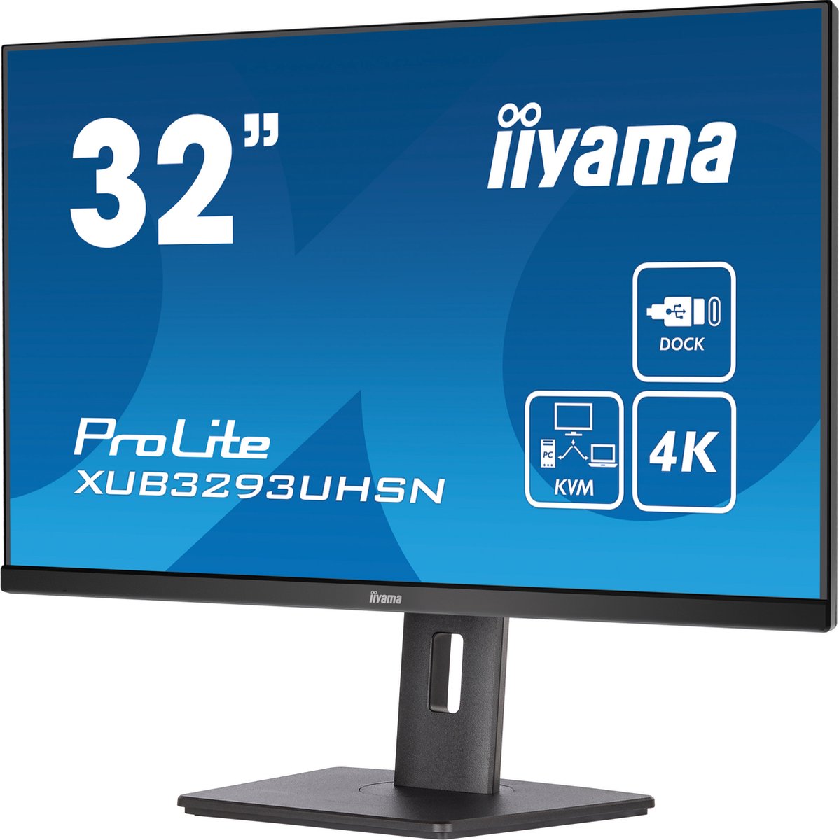 iiyama ProLite 32" 4K IPS Monitor USB-C Dock USB-Hub Verstelbaar Pivot KVM-switch LAN - Afbeelding 4