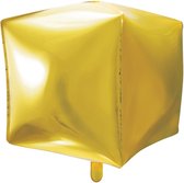 Partydeco - Folieballon kubus Goud