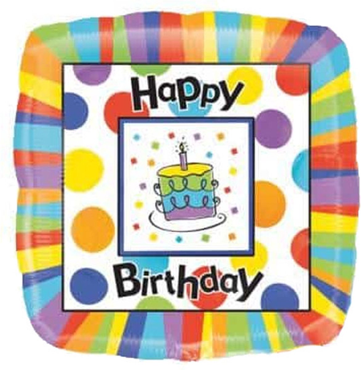Qualatex - Folieballon Vierkant Happy Birthday 45cm