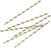 Papieren rietjes - Gestreept - Goud (25 stuks)