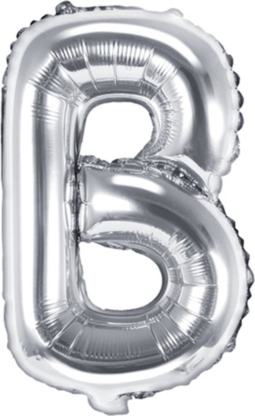 Folieballon Zilver Letter B (35 cm)