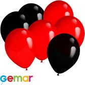 30 ballonnen Rood en Zwart (Ook geschikt voor Helium)