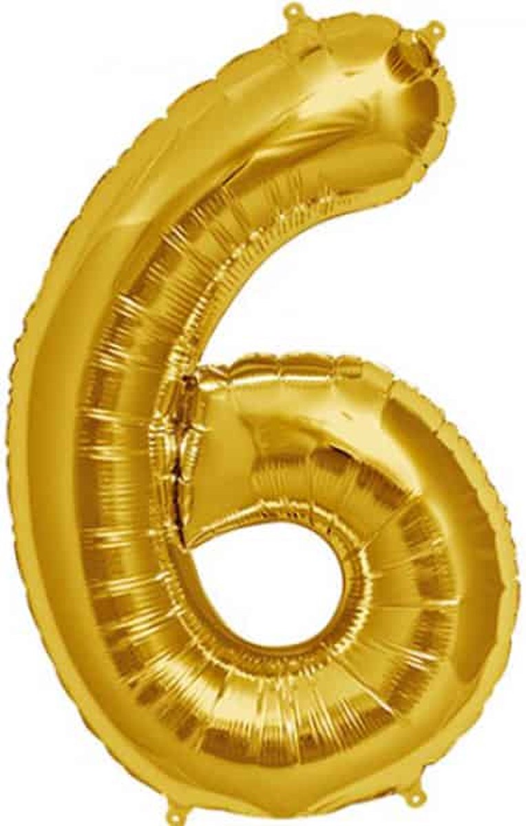 Cijfer 6 Goud lucht 41cm