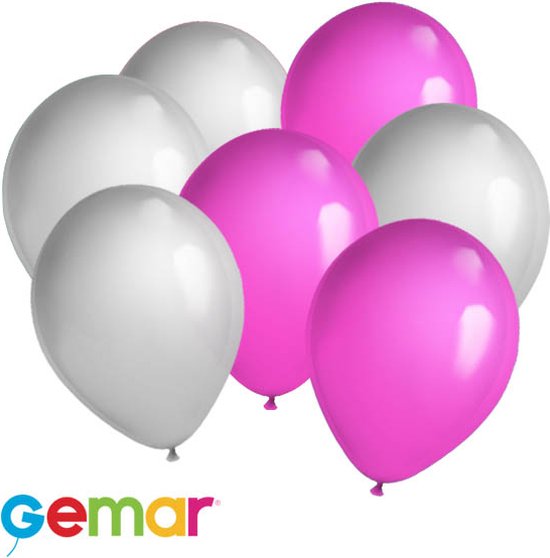 Onderscheid diep ondergronds 30 ballonnen Zilver en Roze (Ook geschikt voor Helium) | bol.com