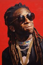 Muziek Poster - Lil Wayne Poster - Rap Poster - Dwayne Michael Carter - Poster Rap - Abstract Poster - Wanddecoratie - 51x71 - Geschikt om in te lijsten