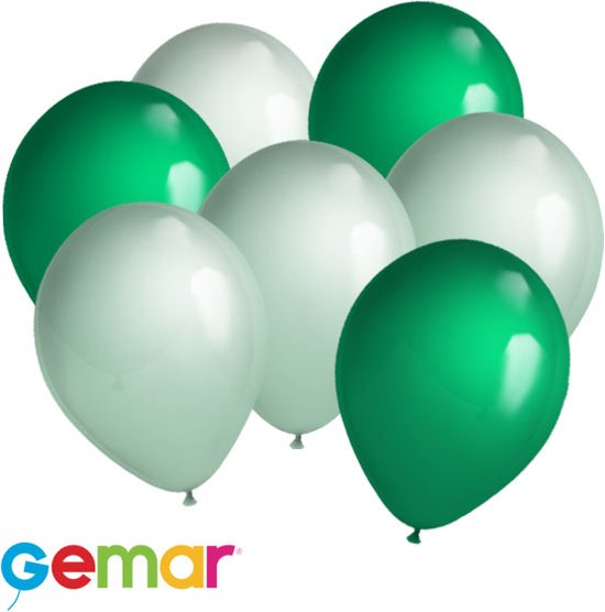 30 ballonnen Mintgroen en Groen (Ook geschikt voor Helium)