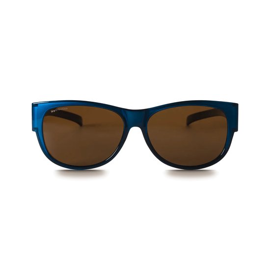 IKY EYEWEAR overzet zonnebril dames OB-1009D2-blauw-metallic