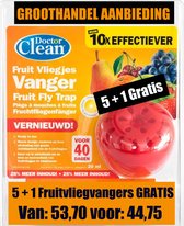 Dr. Clean - anti-fruitvliegjes 3x2 stuks  - fruitvliegvanger / fruitvliegval / fruitvliegjes vanger / fruitvliegjes val/fruitvliegjes/fruitvliegje/fruitvliegjes bestrijden/fruitvliegjesval/last van fruitvliegen/last van fruitvliegjes