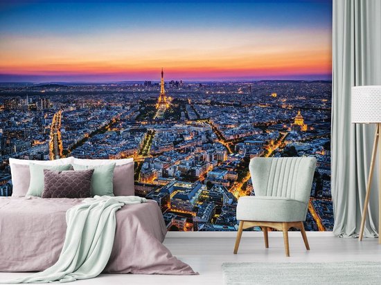 Papier peint photo Intissé - Skyline de Paris - Tour Eiffel - Ville - 254 x 184 cm