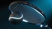 Fotobehang - Vlies Behang - Modern Tennis - Tennisracket - 254 x 184 cm