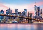 Fotobehang - Vlies Behang - Brooklyn Bridge - New York - Stad - 208 x 146 cm