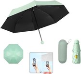 Opvouwbare Paraplu -Windproof-Zonbescherming Anti-Uv UPF50 + met gratis Reisetui-licht groen