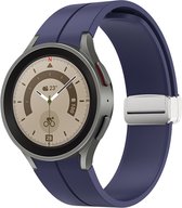Bracelet en Siliconen - convient pour Samsung Galaxy Watch 4/Watch 4 Classic/Watch 5/Watch 5 Pro - bleu marine