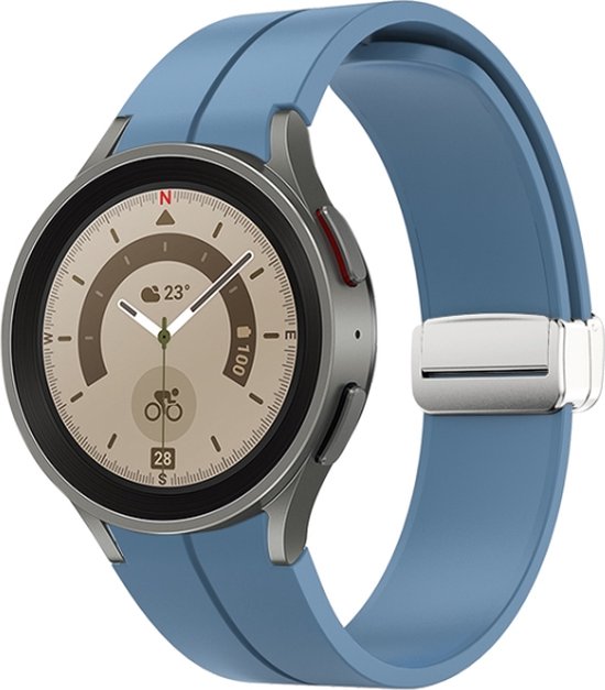 Siliconen bandje - geschikt voor Samsung Galaxy Watch 7 / Watch FE / Watch 6 / Watch 6 Classic / Watch 5 / Watch 5 Pro / Watch 4 / Watch 4 Classic - steenblauw