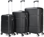 Traveleo Kofferset Zwart - Cijferslot - Lichtgewicht - Reiskoffer - Travel Luggage - ABS02B