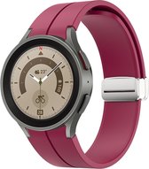 Siliconen bandje - geschikt voor Samsung Galaxy Watch 6 / Watch 6 Classic / Watch 5 / Watch 5 Pro / Watch 4 / Watch 4 Classic - bordeauxrood