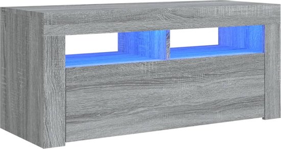 vidaXL Tv-meubel met LED-verlichting 90x35x40 cm wit