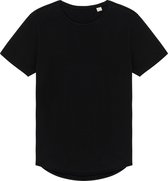 Heren T-shirt afgeronde onderzijde met ronde hals Zwart - 3XL