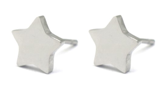 Boucles D'oreilles Acier Argenté Forme étoile - Pour Adulte, Femme, Neuves Avec étiquettes