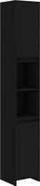 vidaXL - Badkamerkast - 30x30x183,5 - cm - bewerkt - hout - zwart