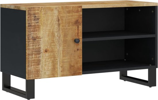 vidaXL - Tv-meubel - 80x33x46 - cm - massief - mangohout - en - bewerkt - hout