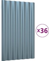 vidaXL - Dakpanelen - 36 - st - 60x36 - cm - gepoedercoat - staal - grijs
