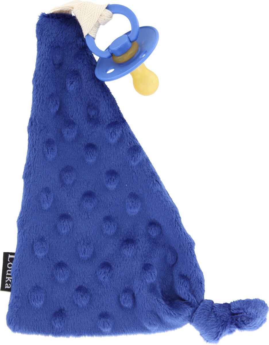 Goedkoopste Louka Speendoekje driehoek minky kobalt blauw - speenknuffel - excl. Bibs speen