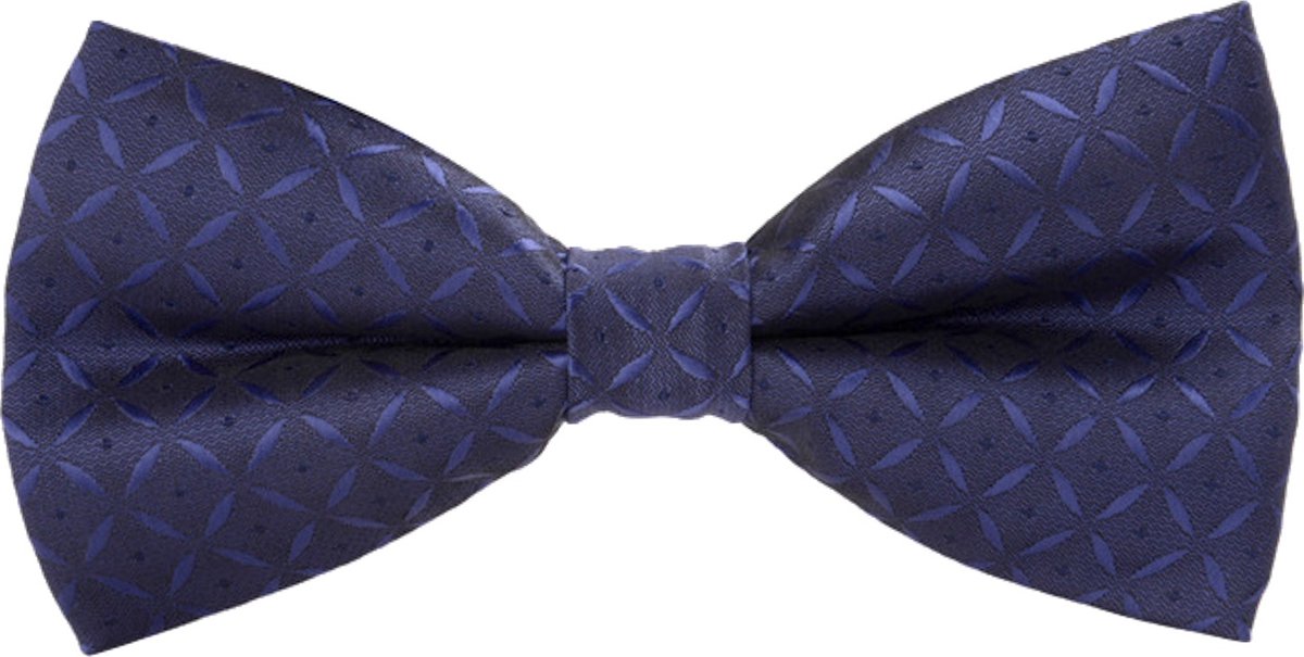 Fako Fashion® - Vlinderstrik - Vlinderdas - Strik - Deluxe - 12cm - Blauw Met Kruizen