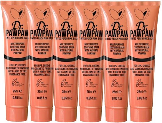 DR PAWPAW - Balm Tinted Peach Pink - 6 Pak - Voordeelverpakking