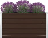 vidaXL - Plantenbak - verhoogd - 100x100x45 - cm - gegalvaniseerd - staal - bruin