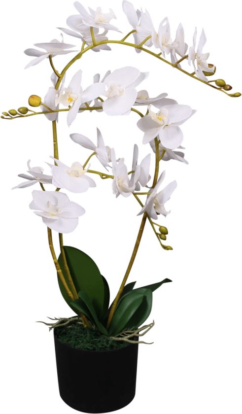 vidaXL - Kunstplant - orchidee - met - pot - 65 - cm - wit