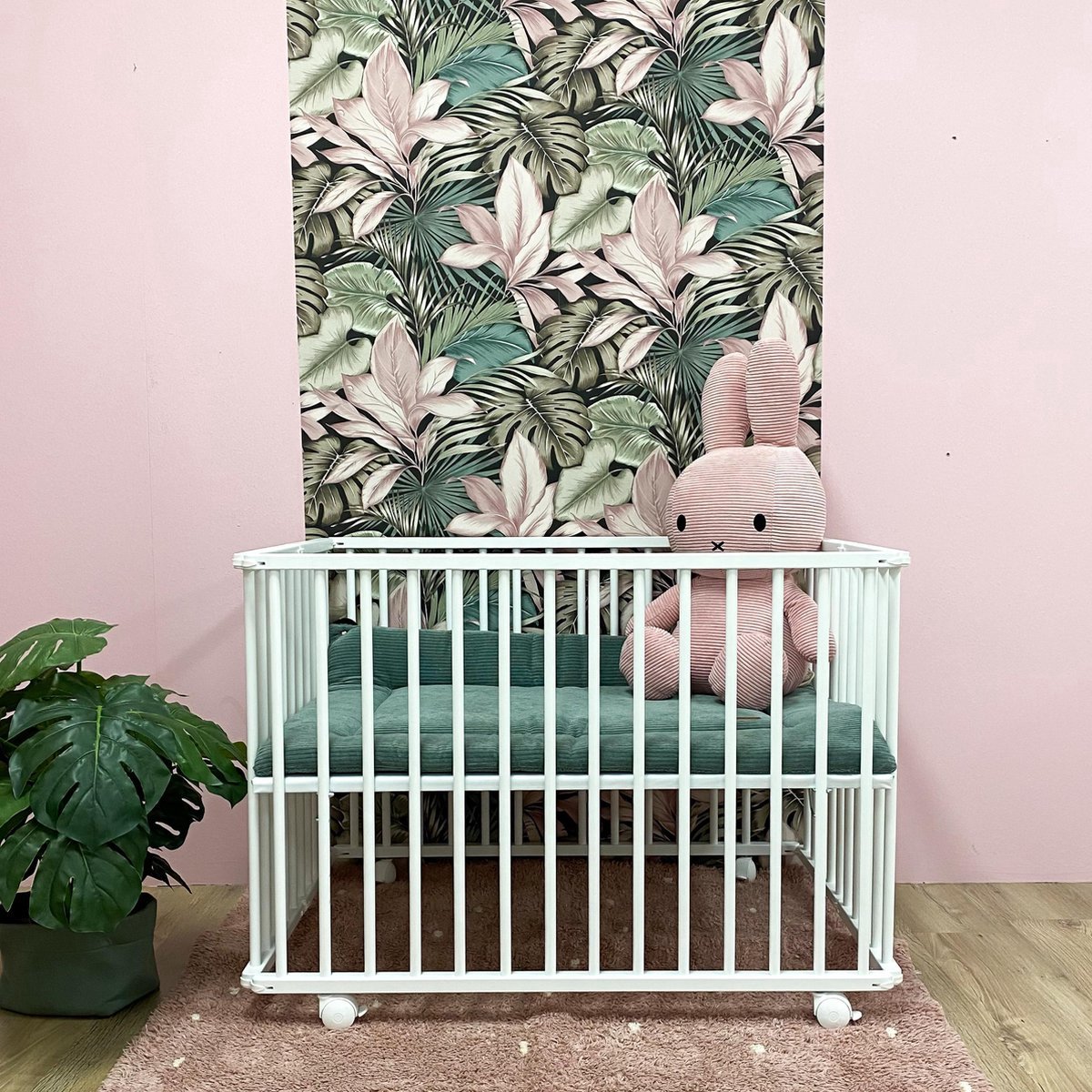 Bebies First LIAM Babybox Inklapbaar / Baby box – Kinderbox / Playpen Met Wieltjes - 99 x 75 x 74 cm - Wit – foto 4