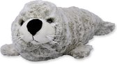 Inware Pluche zeehond pup knuffel - liggend - beige - polyester - 20 cm