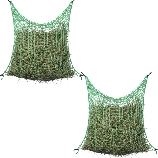 vidaXL Filets à foin 4 pièces - Carré - 0 m Filets à foin - Propriétaire de chevaux - Alimentation pour chevaux - Silo à foin - Fournitures pour chevaux