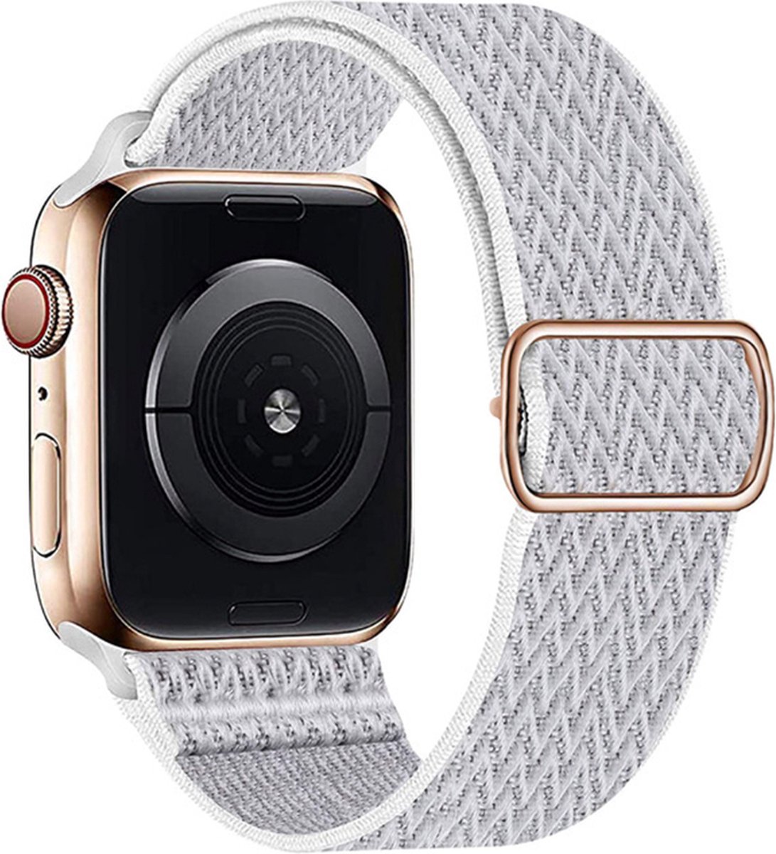 Innerlight® Nylon - Licht Grijs - 38/40/41mm - Nylon bandje geschikt voor Apple Watch - Geschikt als Apple Watch bandje voor Series 1/2/3/4/5/6/7/8/9/10 42mm/11 42mm/SE