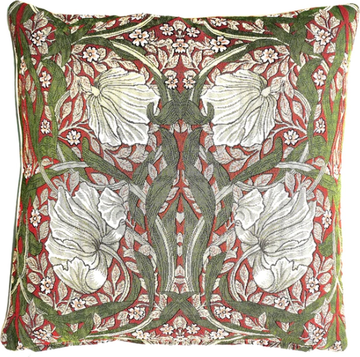 Signare Kussenhoes - Kunst - Luxe gobelinstof - Pimpernel en Thyme - Rood - William Morris - 45 x 45 cm