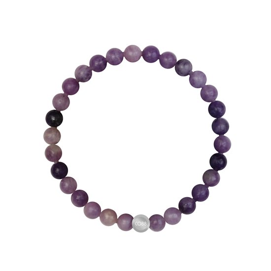CO88 Collection 8CB-91098-L-XL Bracelet Pierre Améthyste - 6mm - 19cm - Extensible - Violet