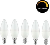 Proventa Dimbare LED kaarslamp E14 - Dimbaar naar extra warm wit - 5.5W-40W - 5-pack