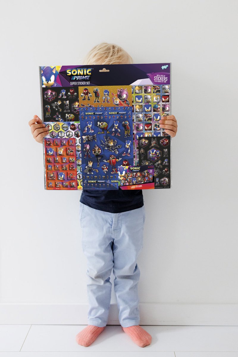 Sonic Prime stickers Totum XL super sticker set 7 vellen incl. luxe metallic en laser stickers 38 x 36 cm - cadeau jongens vanaf 4 jaar — afbeelding 4