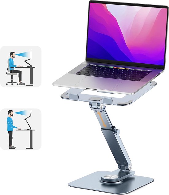 Support rotatif à 360° en aluminium pour ordinateur portable ou